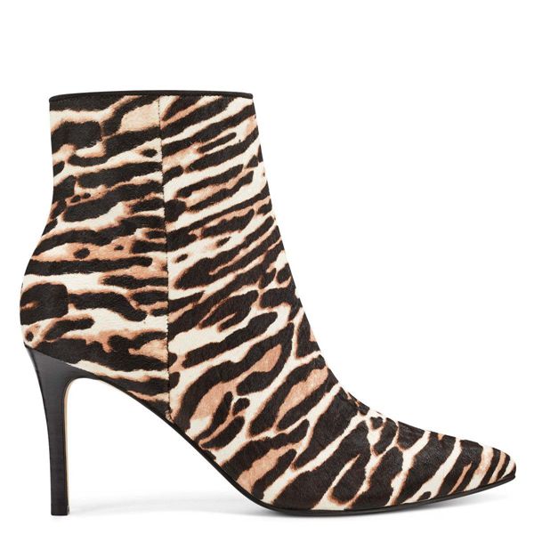 Nine West Fhayla Pointy Toe Leopard Ankle Boots | South Africa 87D47-3N62